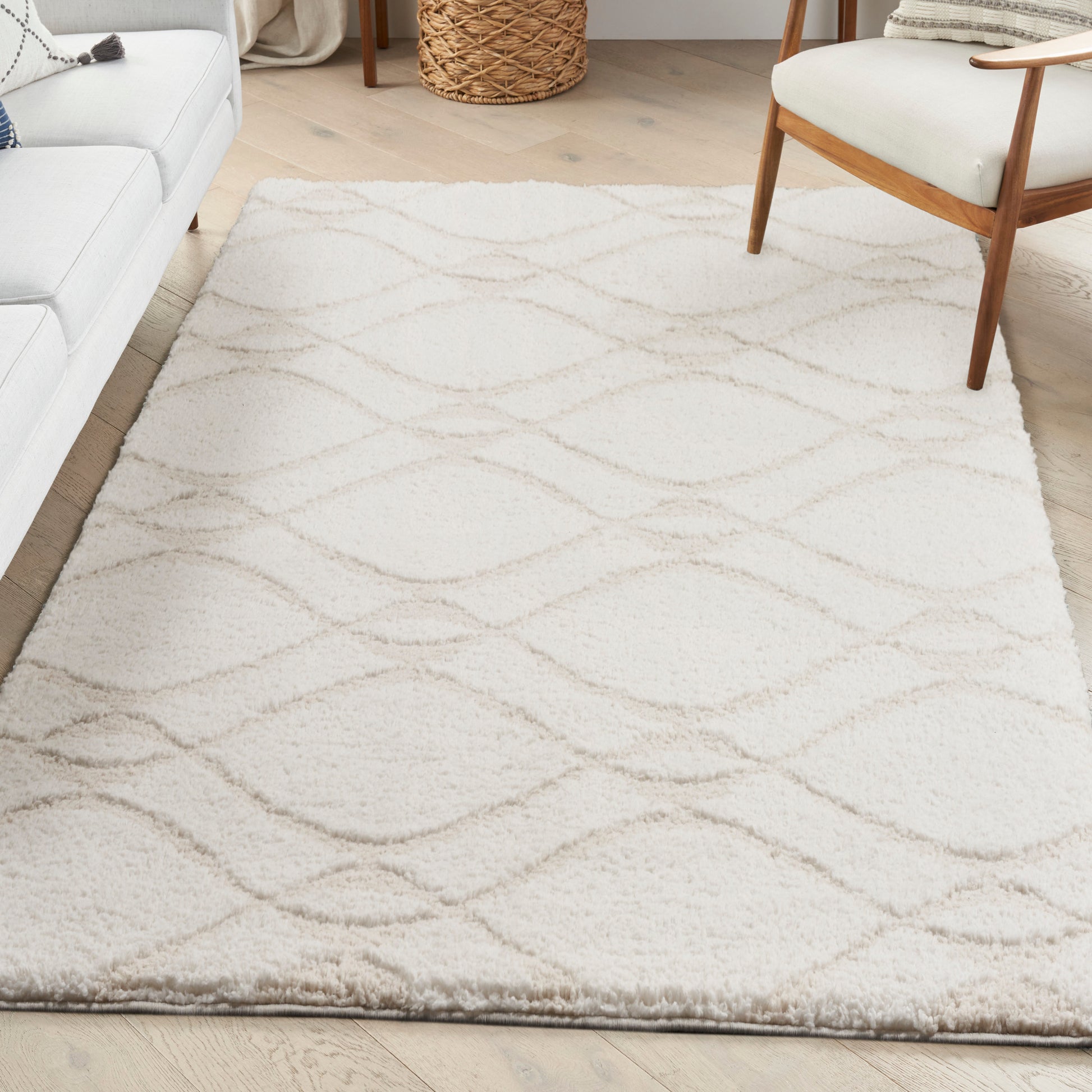 Nourison Home Modern Shag  Ivory Beige  Contemporary