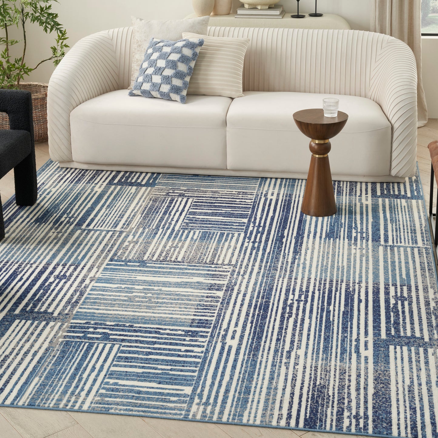 Nourison Home Grafix  Blue Grey  Contemporary