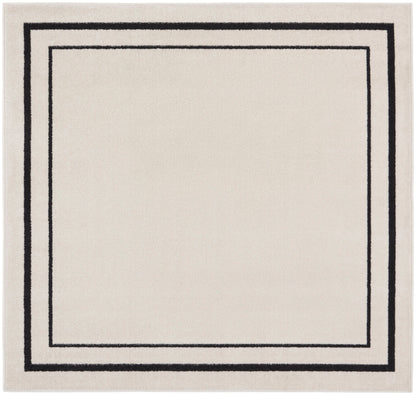 Nourison Home Nourison Essentials NRE02 Ivory Black Contemporary Power-loomed Rug