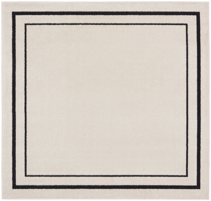 Nourison Home Nourison Essentials NRE02 Ivory Black Contemporary Power-loomed Rug