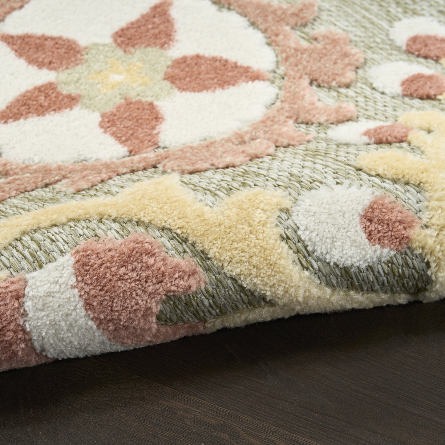 Nourison Home Aloha  Sage Rose  Contemporary