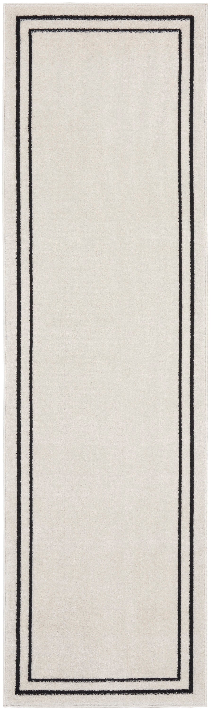 Nourison Home Nourison Essentials NRE02 Ivory Black Contemporary Power-loomed Rug