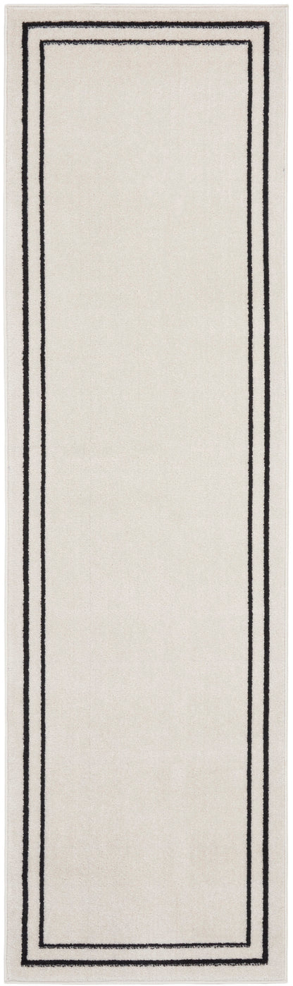 Nourison Home Nourison Essentials NRE02 Ivory Black Contemporary Power-loomed Rug