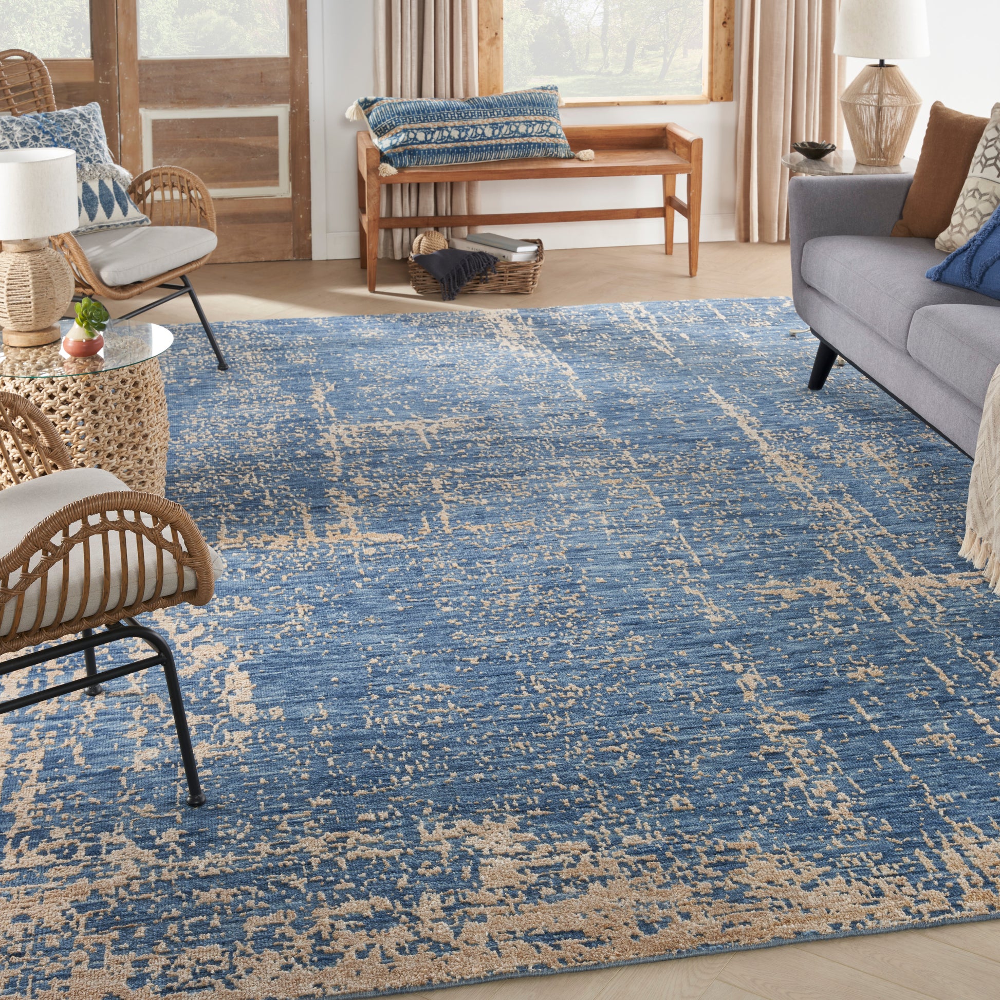 Nourison Home Luna  Dark Blue Mocha  Contemporary