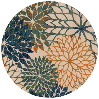 Nourison Home Aloha ALH05 Blue Green Contemporary Power-loomed Rugs