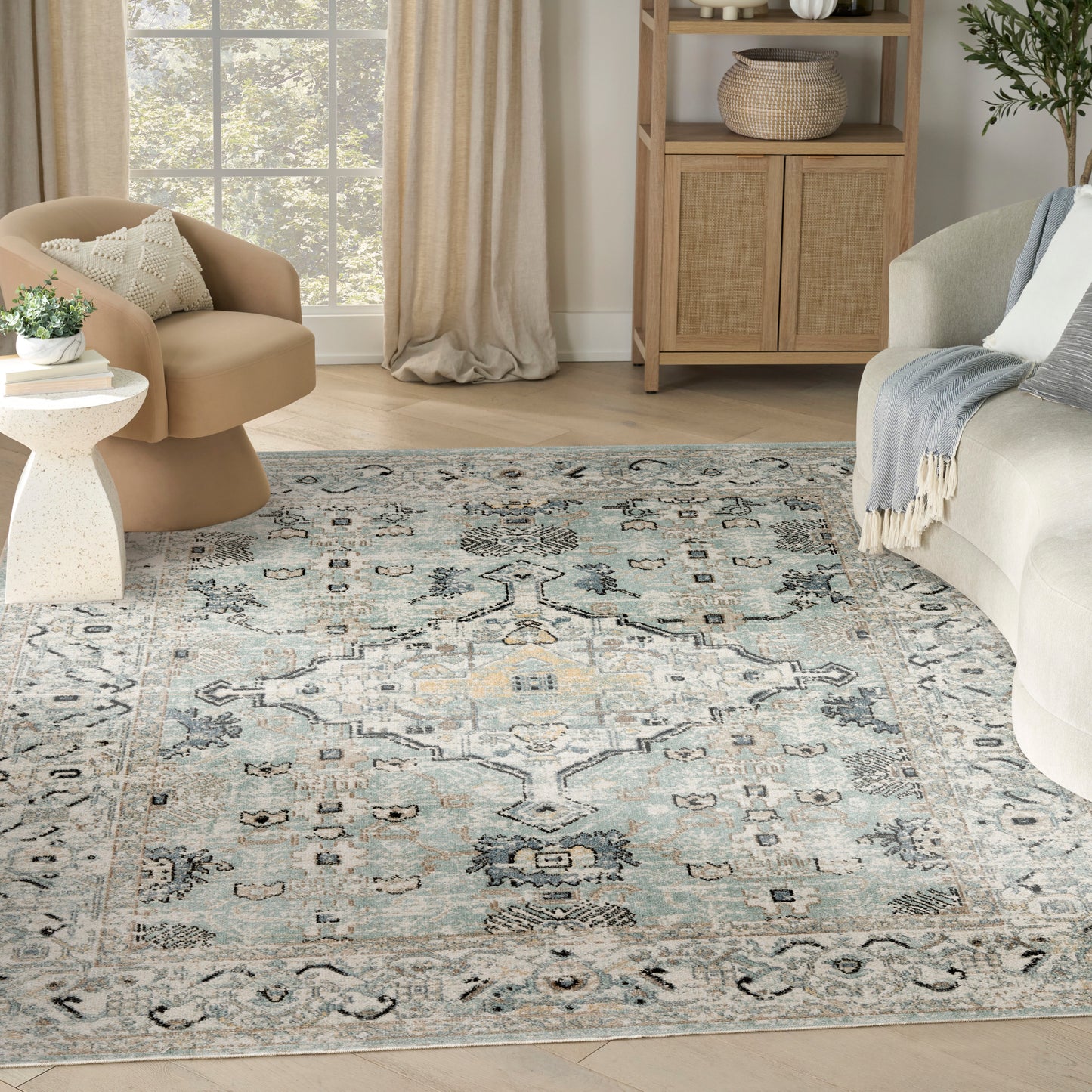 Nourison Home Washable Decor  Blue Taupe  Traditional