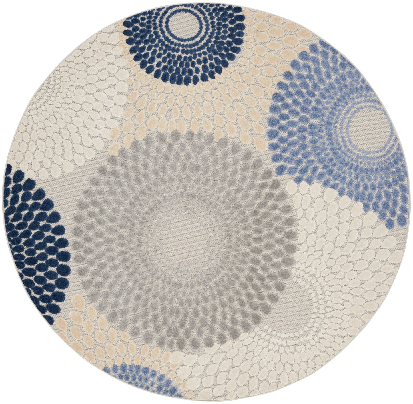 Nourison Home Aloha ALH29 Blue Grey Contemporary Power-loomed Rugs