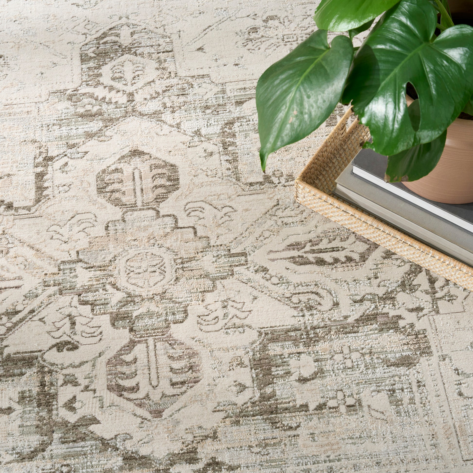 Nourison Home Soft Mist  Ivory Light Grey  Traditional