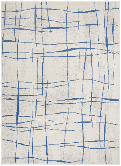 Nourison Home Whimsicle WHS09 Ivory Blue Contemporary Power-loomed Rug