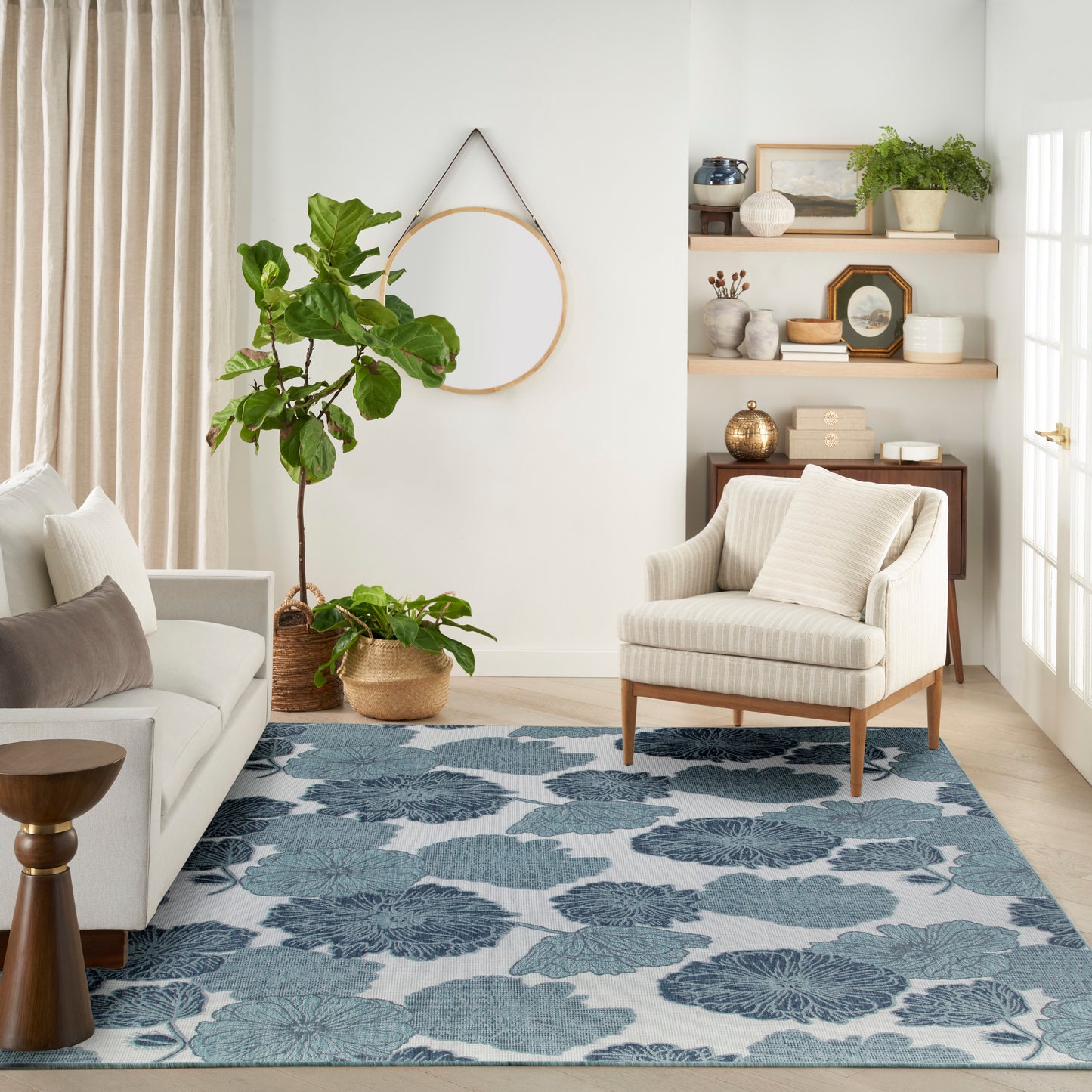 Nourison Home Garden Oasis  Blue  Contemporary