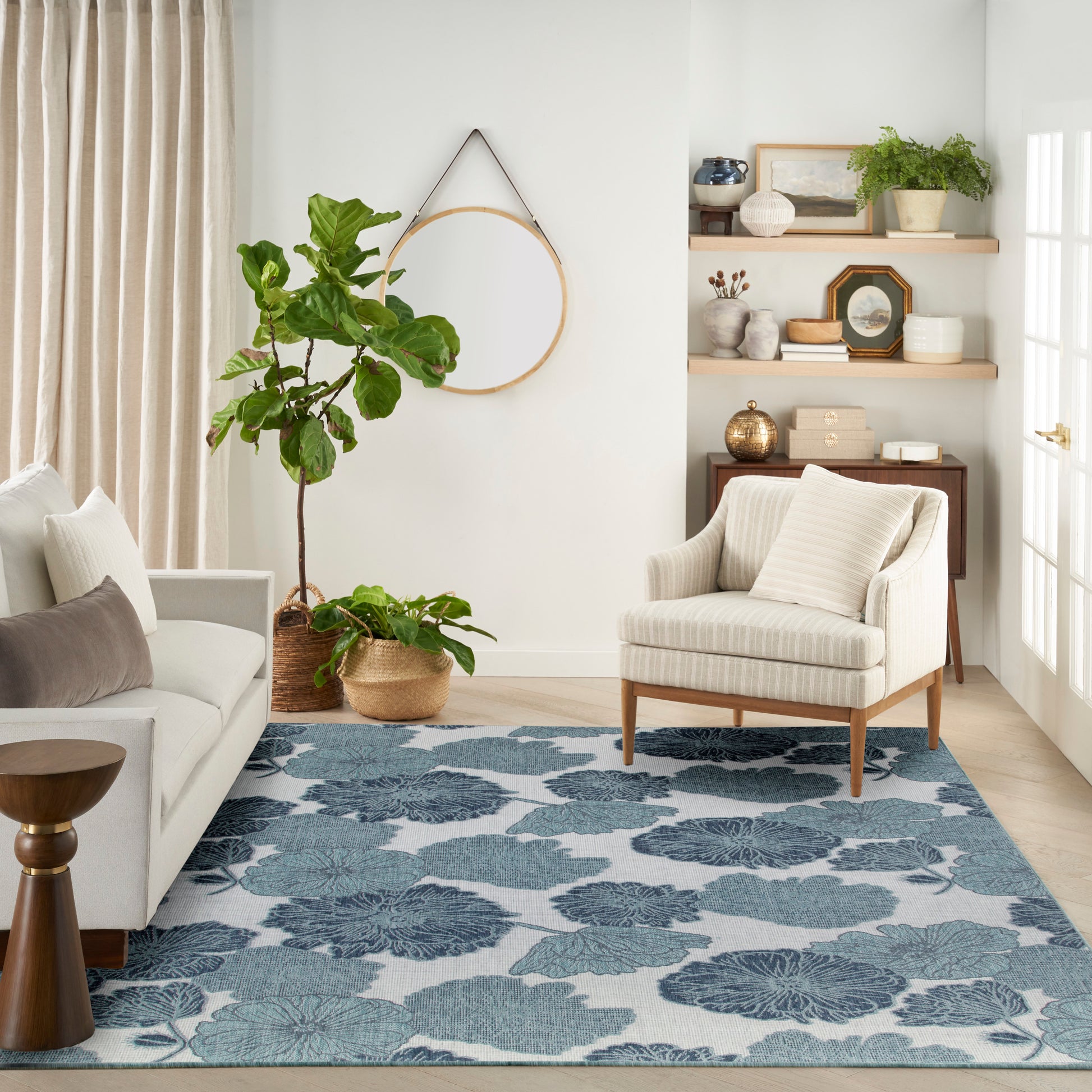 Nourison Home Garden Oasis  Blue  Contemporary