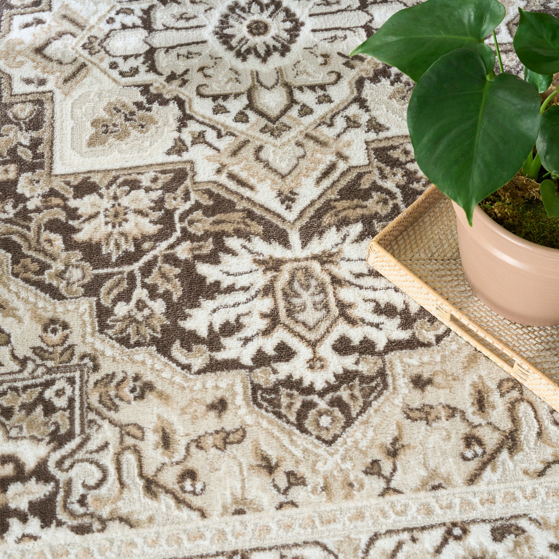 Nourison Home Dekor  Brown Ivory  Traditional