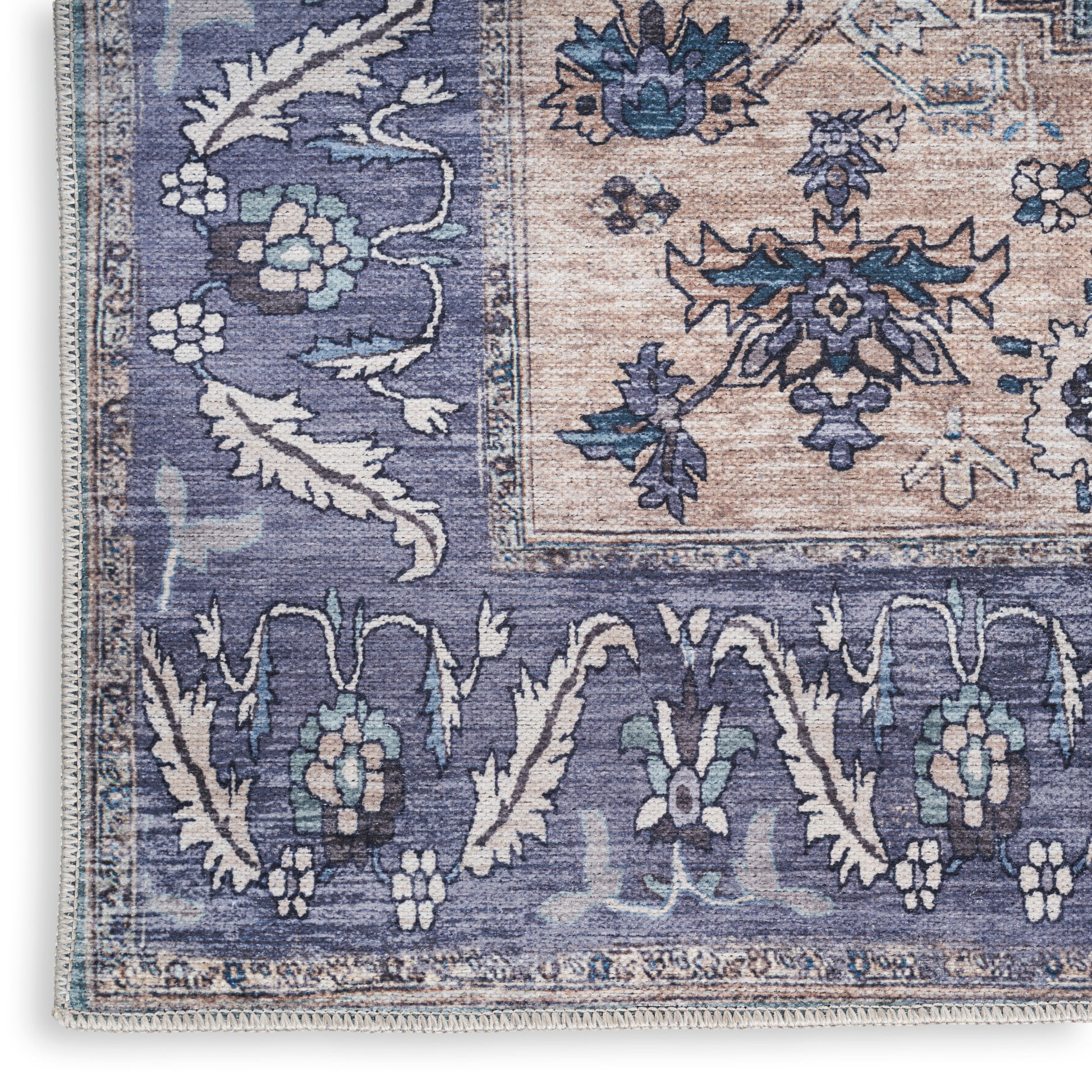 Nourison Home Grand Washables  Teal Blue  Traditional
