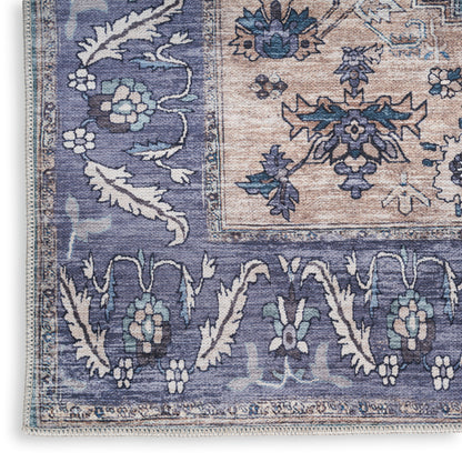 Nourison Home Grand Washables  Teal Blue  Traditional
