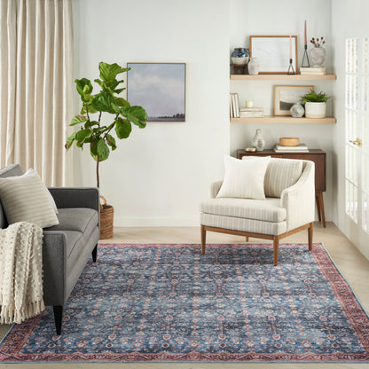 Nourison Home Grand Washables  Blue Brick  Traditional