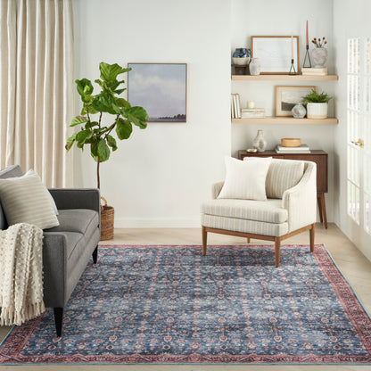 Nourison Home Grand Washables  Blue Brick  Traditional