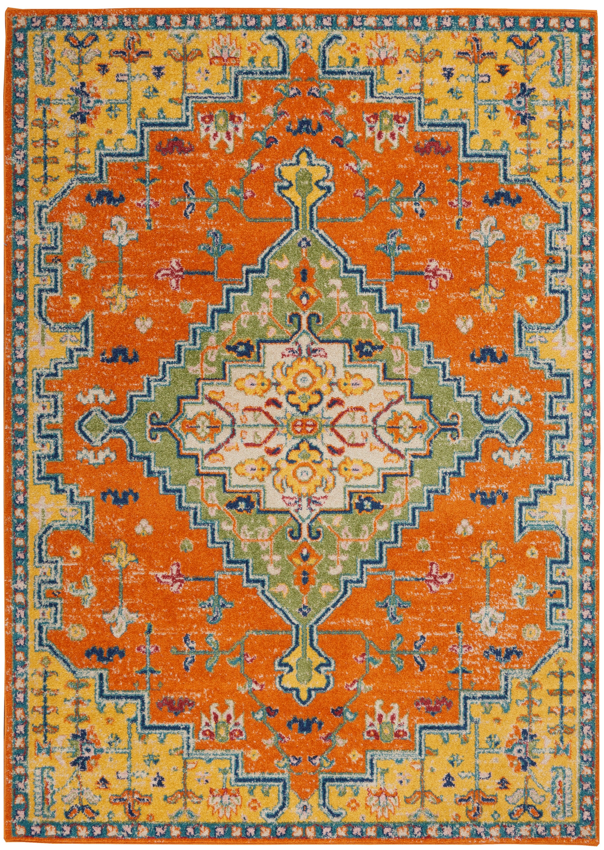 Nourison Home Allur  Orange Multicolor  Transitional