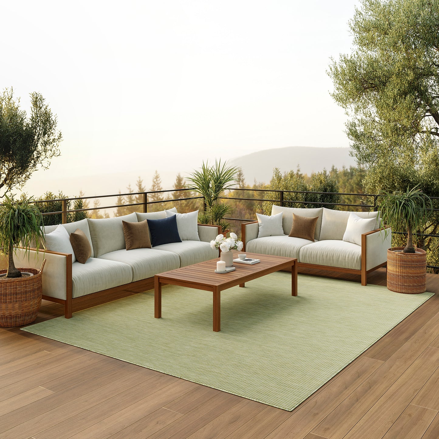Nourison Home Positano  Green  Contemporary