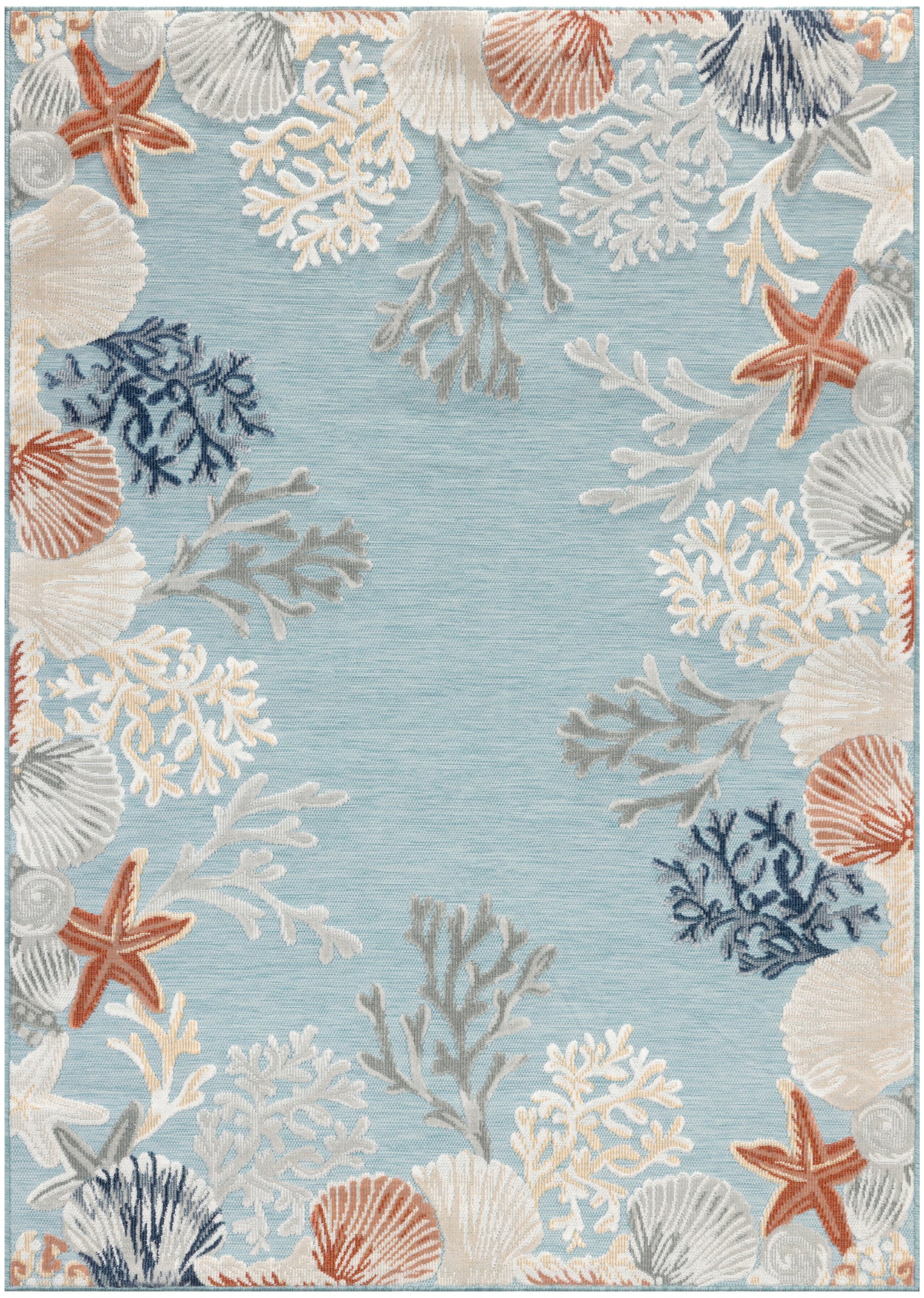 Nourison Home Suncoast SNC04 Teal Multicolor Contemporary Machine Woven Rug
