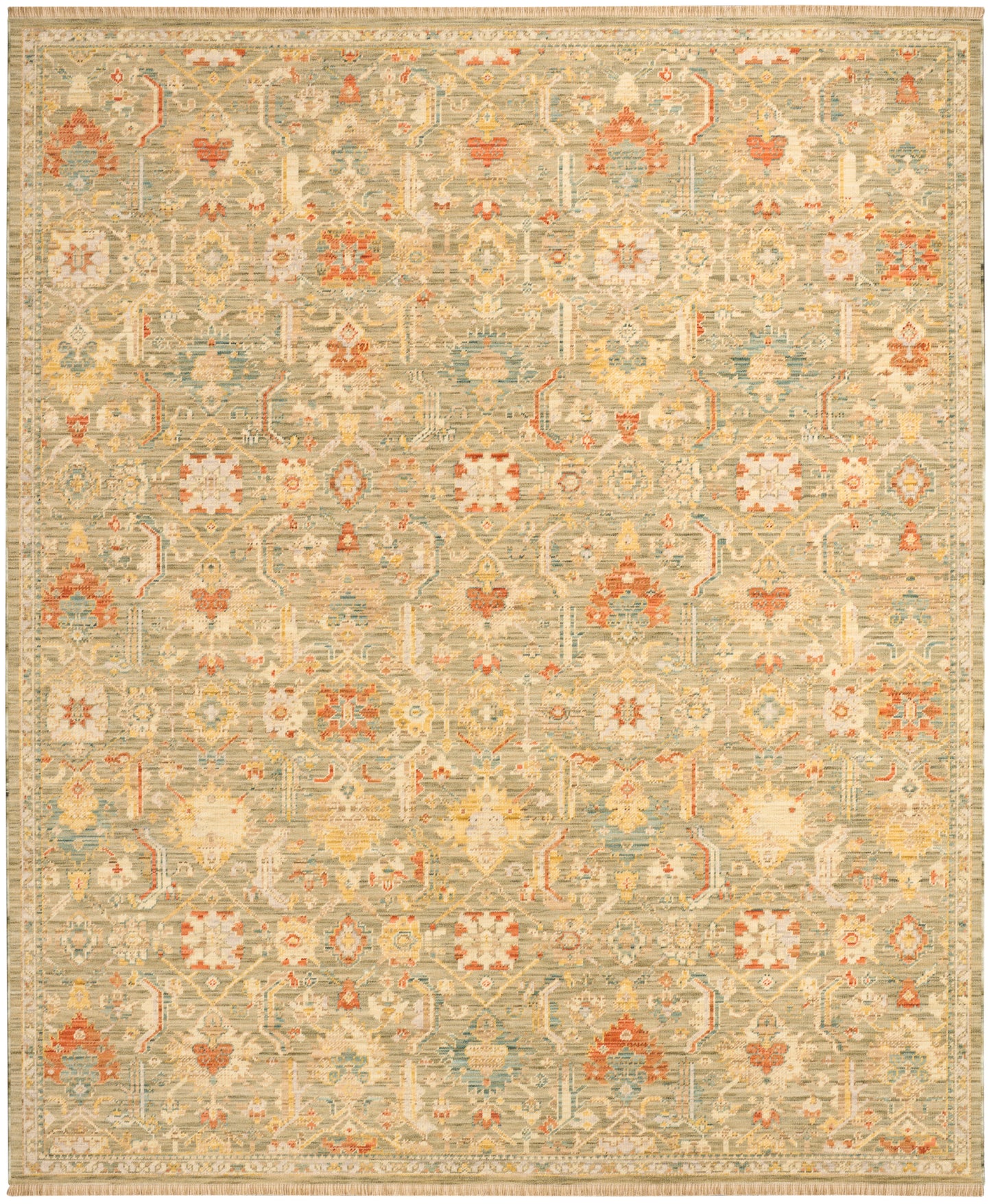 Nourison Home Antique Bloom ANB02 Sage Multicolor Traditional Machine Woven Rug