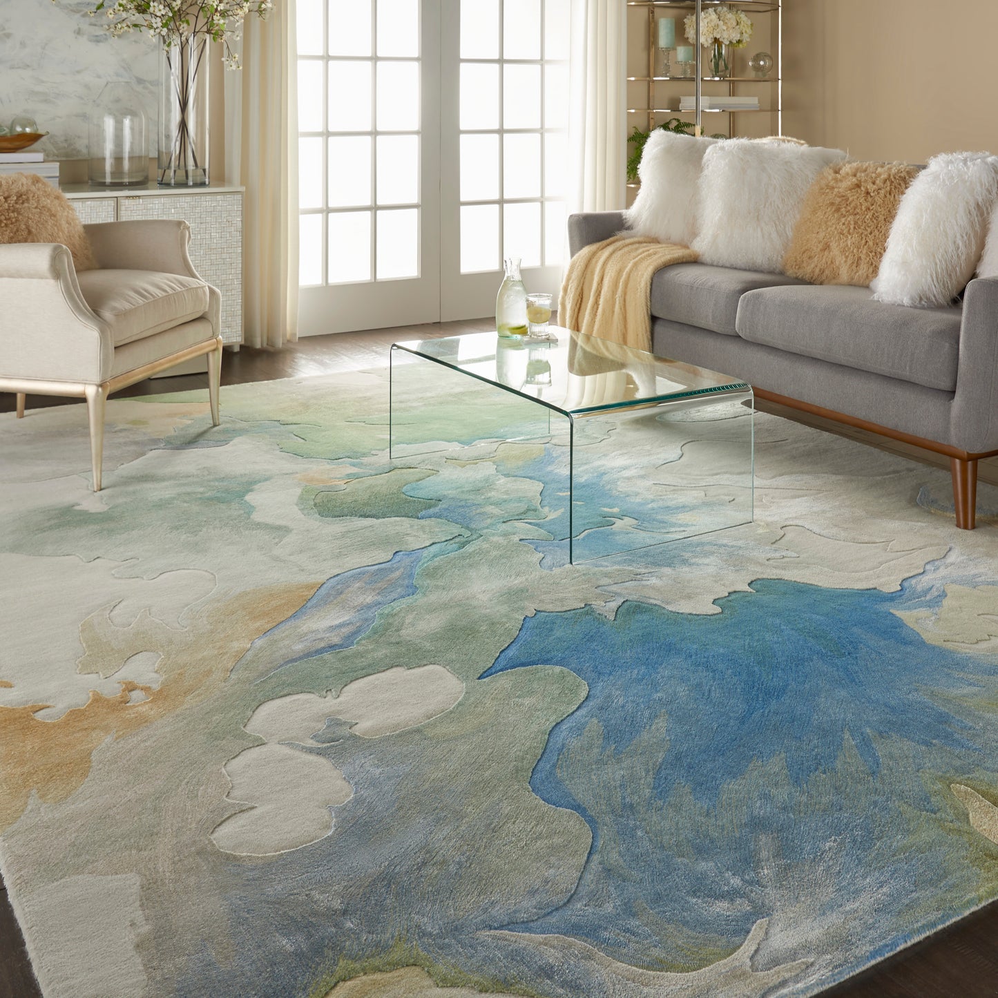 Nourison Home Prismatic  Seafoam  Contemporary