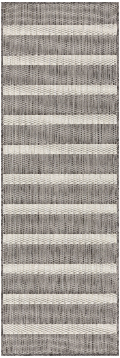 Nourison Home Positano POS03 Charcoal Ivory Contemporary Power-loomed Rug