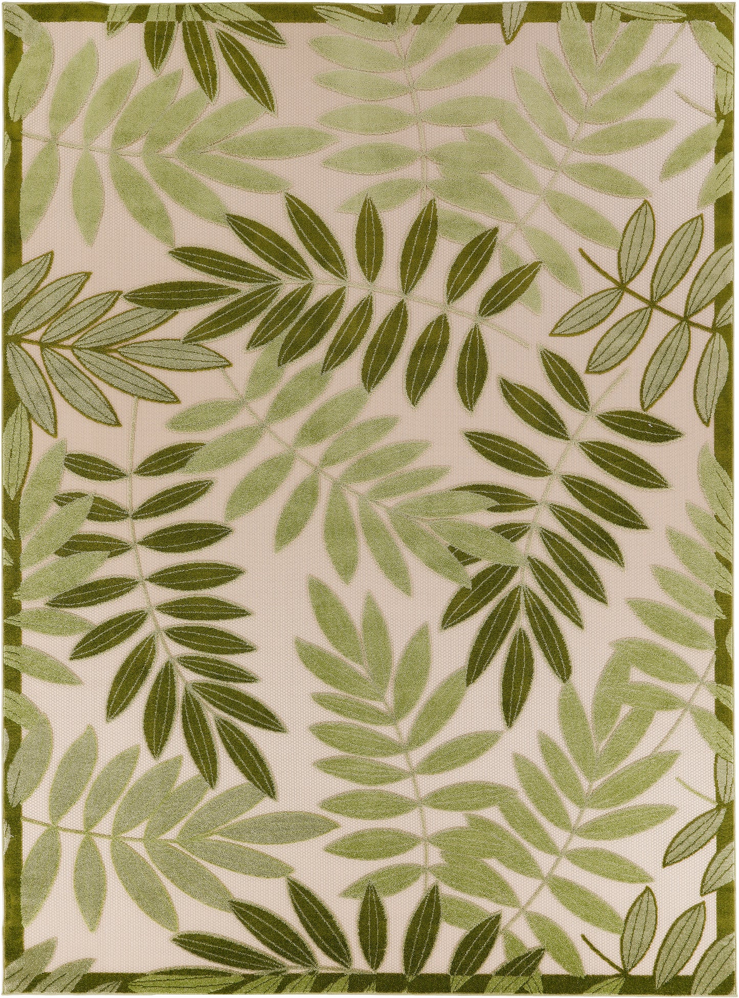 Nourison Home Aloha  Ivory Green  Contemporary