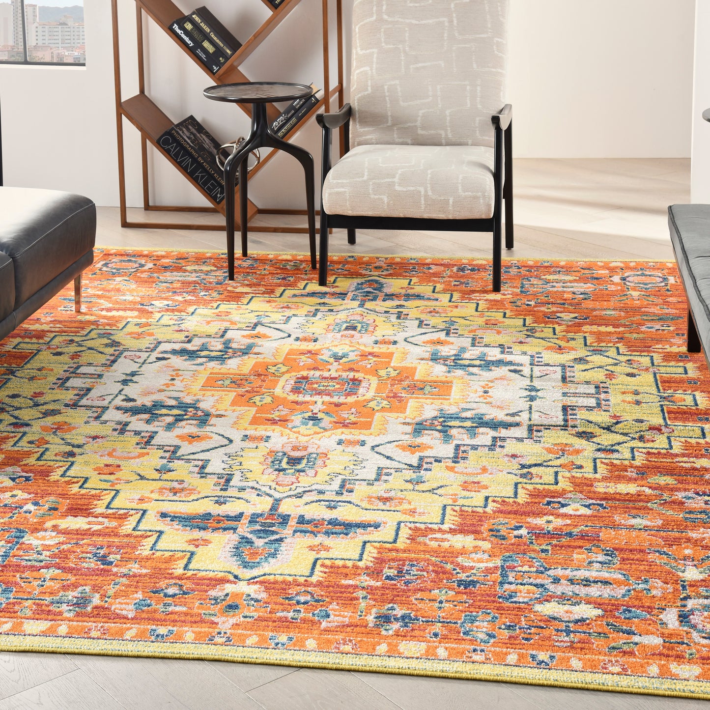 Nourison Home Allur  Red Multicolor  Transitional