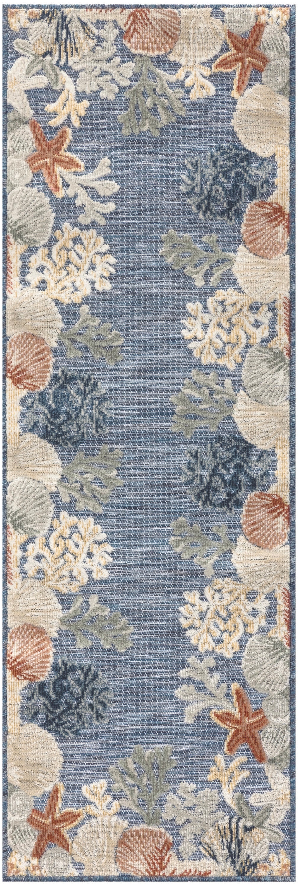 Nourison Home Suncoast SNC04 Denim Multicolor Contemporary Machine Woven Rug