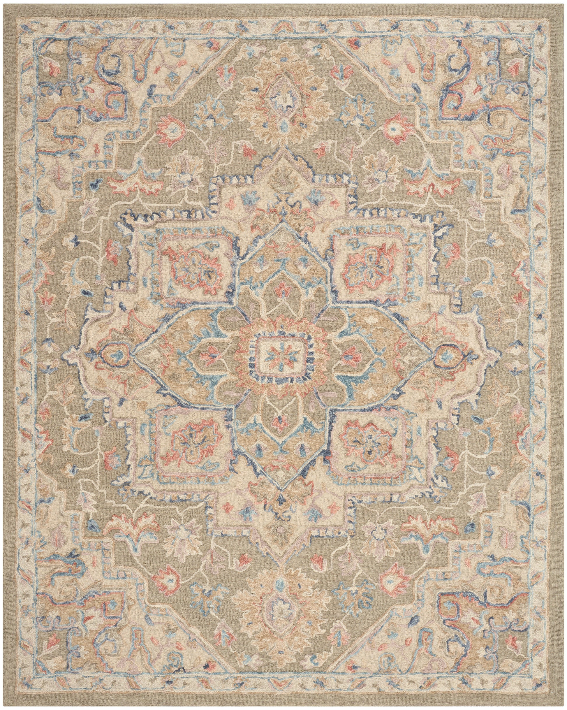 Nourison Home Maison  Green Ivory  Traditional