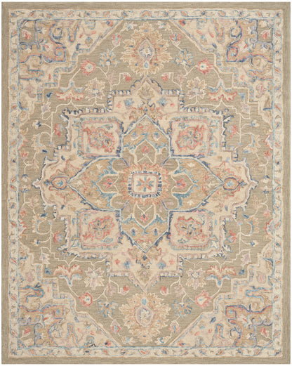 Nourison Home Maison  Green Ivory  Traditional