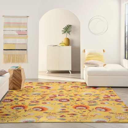 Nourison Home Allur  Yellow Multicolor  Contemporary