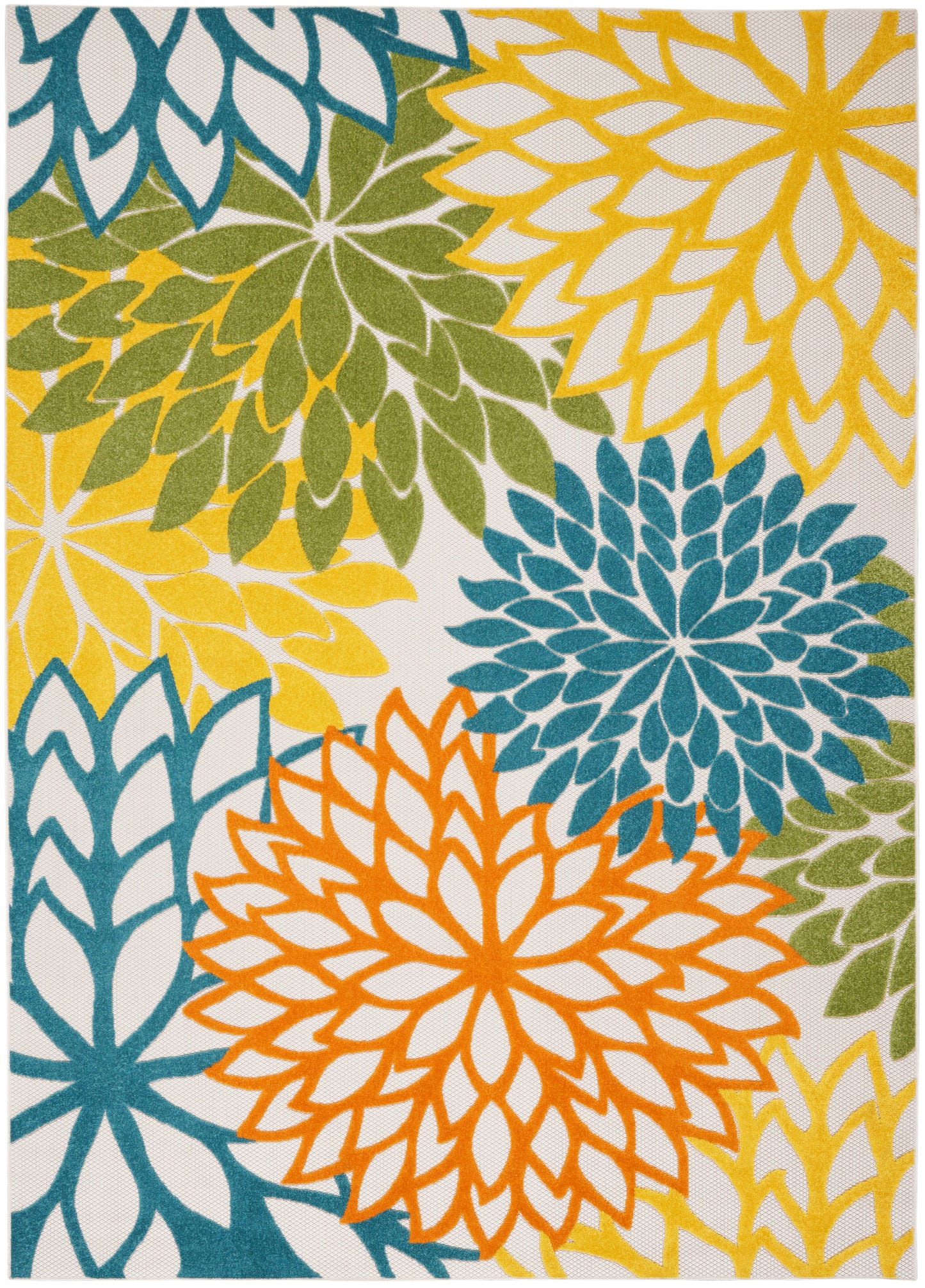 Nourison Home Aloha ALH05 Turquoise Multicolor Contemporary Power-loomed Rugs