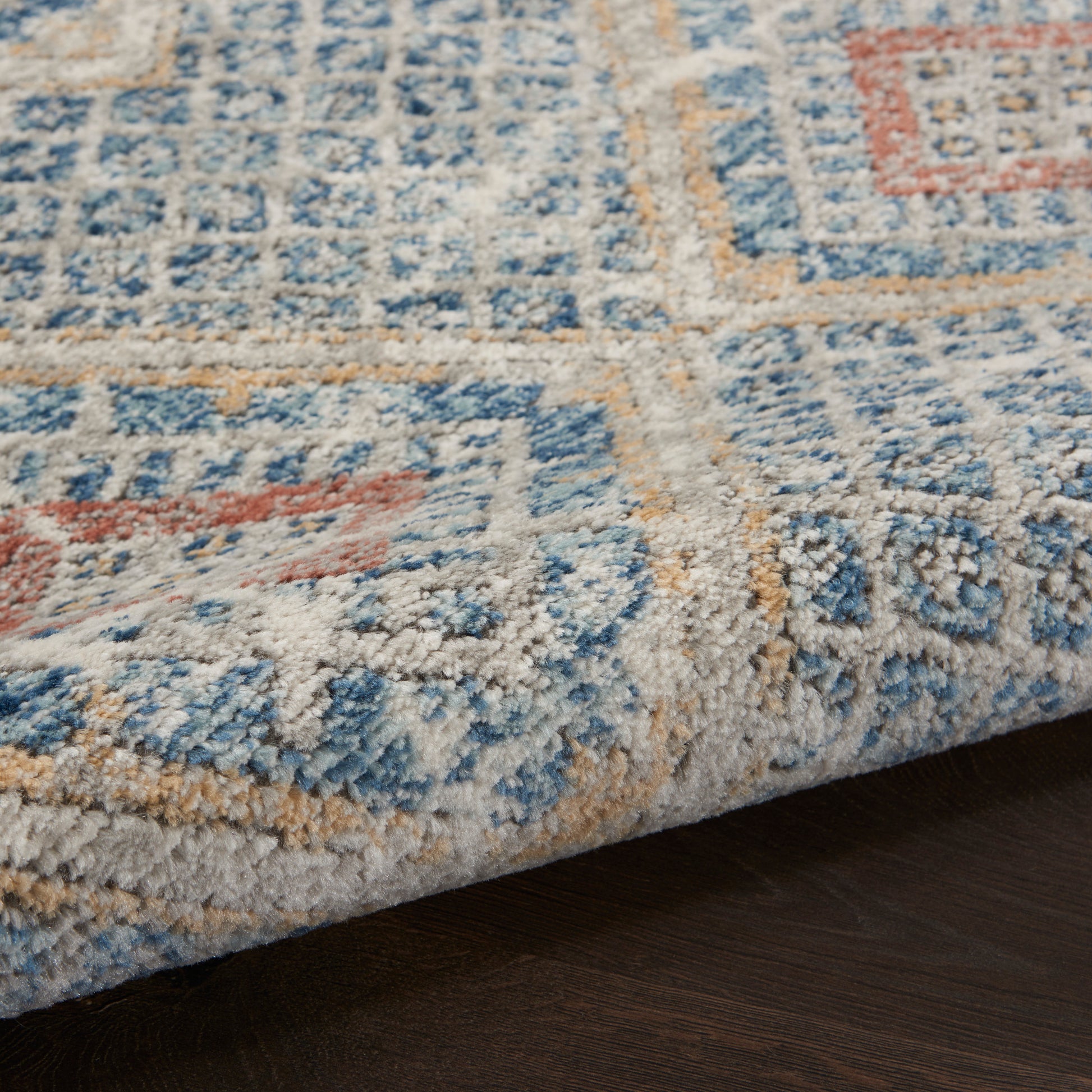 Nourison Home Quarry  Blue Ivory  Contemporary