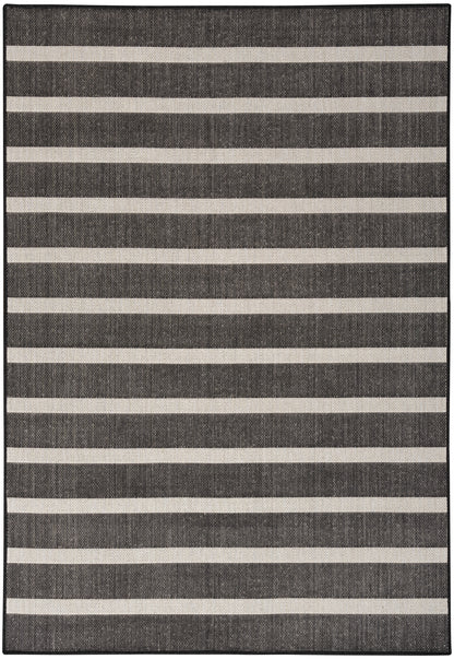 Nourison Home Positano POS03 Black Ivory Contemporary Power-loomed Rug