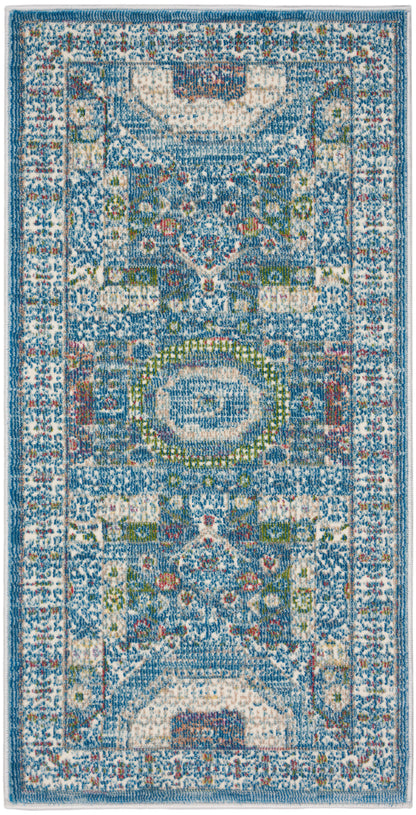 Nourison Home Ankara Global ANR17 Ivory Light Blue Transitional Power-loomed Rug
