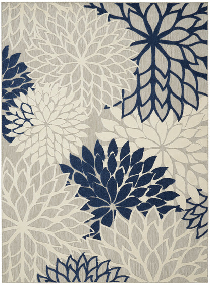 Nourison Home Aloha ALH05 Ivory Navy Contemporary Power-loomed Rugs