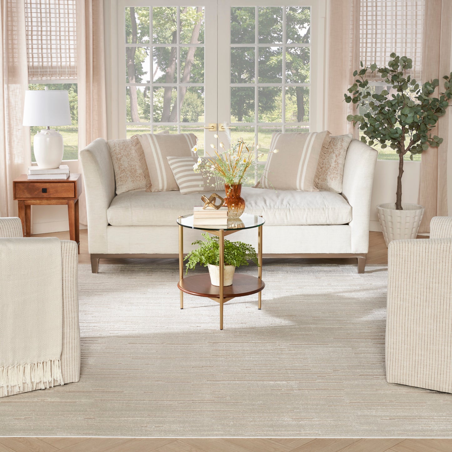 Nourison Home Care Free  Beige  Contemporary
