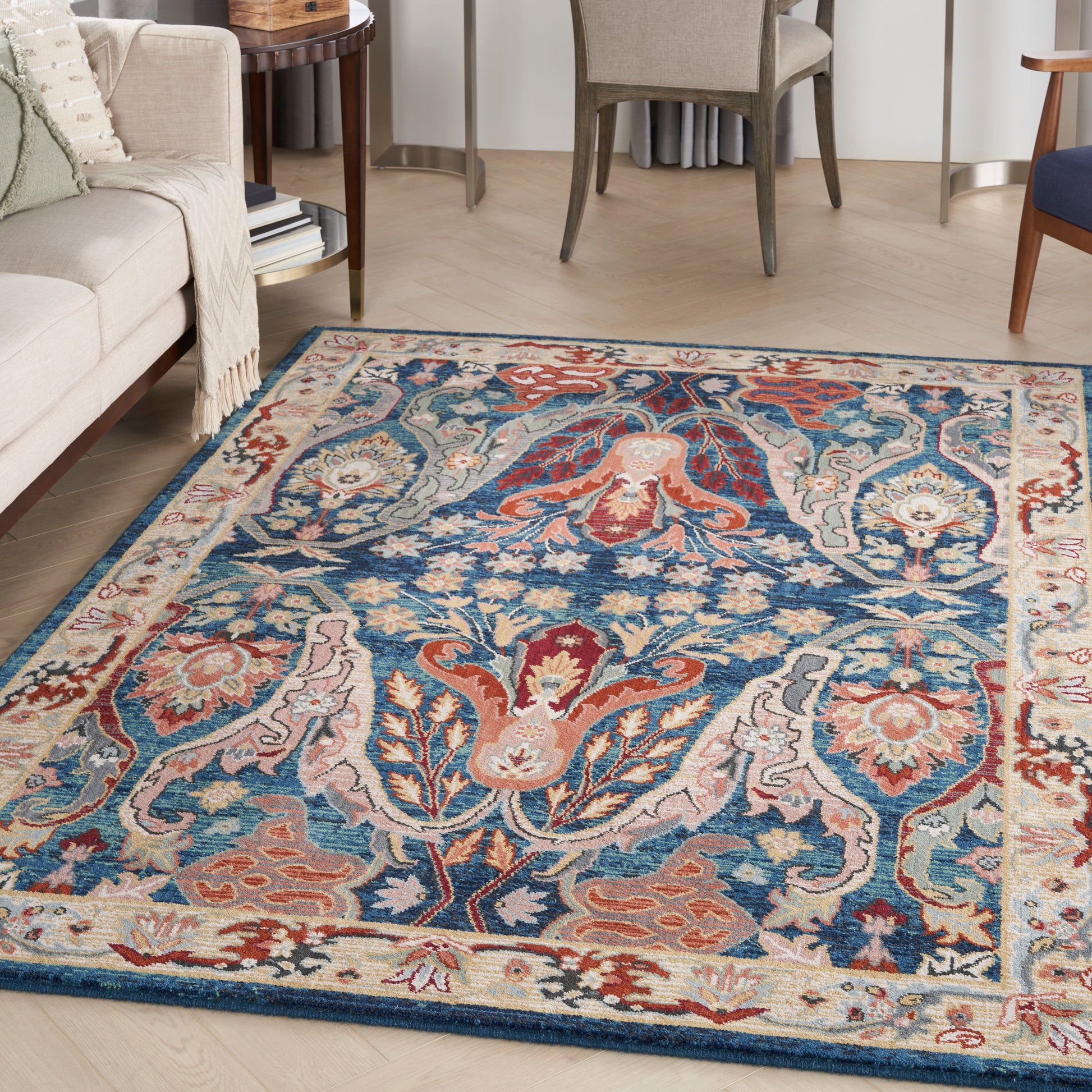 Nourison Home Parisa  Denim Multicolor  Transitional