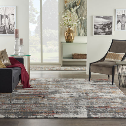 Nourison Home Tangra  Grey Multicolor  Contemporary