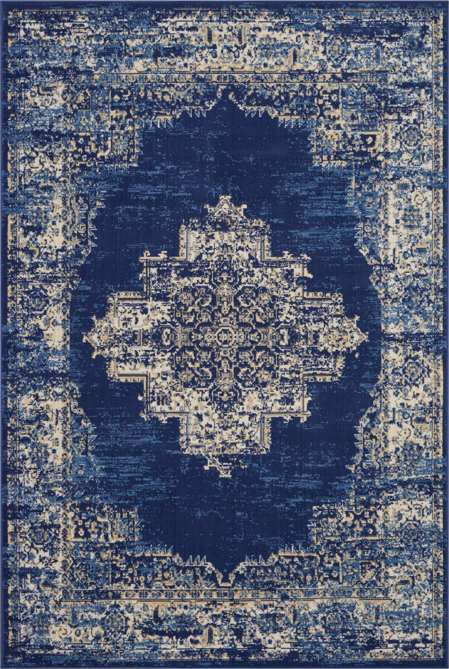 Nourison Home Grafix GRF14 Navy Blue Transitional Power-loomed Rug
