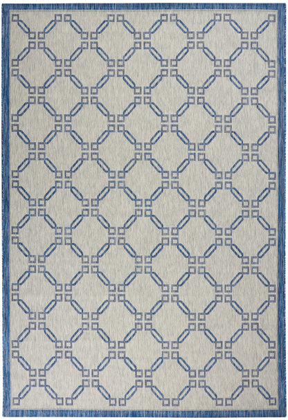 Nourison Home Country Side CTR02 Ivory Blue Transitional Power-loomed Rug
