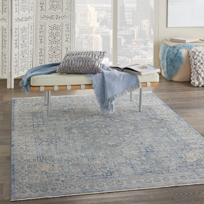 Nourison Home Lustrous Weave  Blue Ivory  