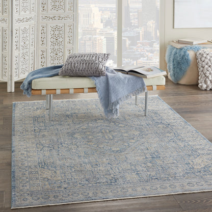 Nourison Home Lustrous Weave  Blue Ivory  