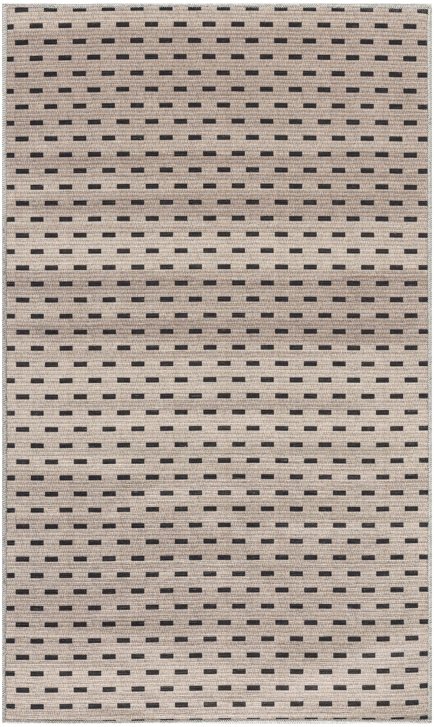 Nourison Home Nourison Washables NWB12 Cream Black Contemporary Power-loomed Rug