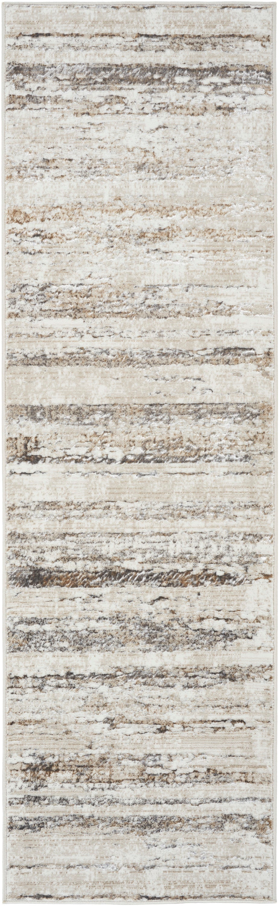 Nourison Home Glitz GLZ10 Cream Grey Contemporary Power-loomed Rug