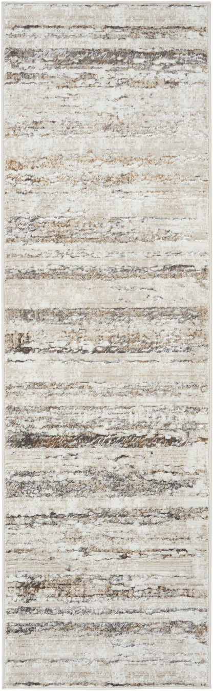 Nourison Home Glitz GLZ10 Cream Grey Contemporary Power-loomed Rug