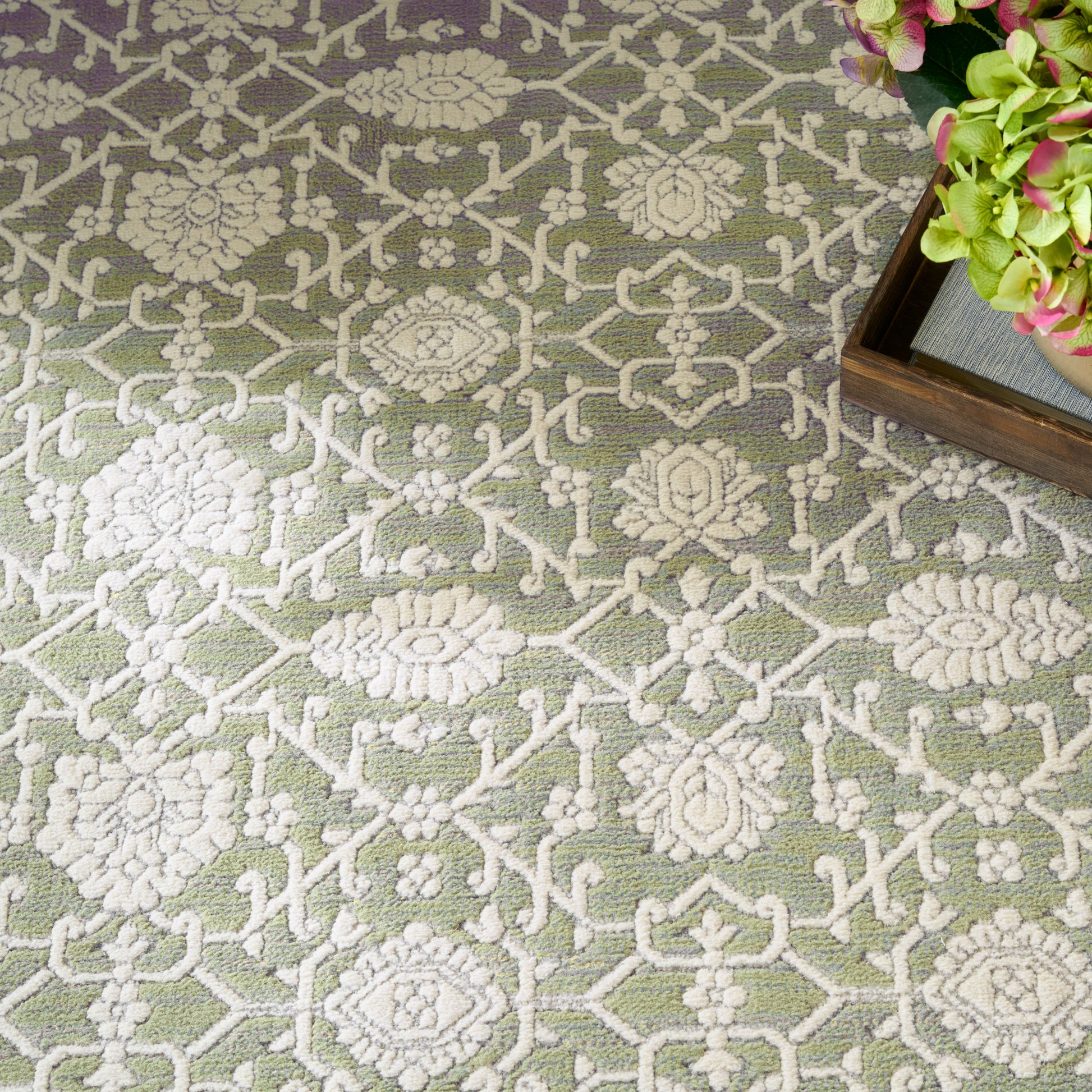 Nourison Home Grace  Sage  Traditional