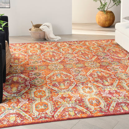 Nourison Home Allur  Red Multicolor  Transitional