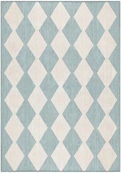 Nourison Home Positano POS04 Aqua Contemporary Power-loomed Rug